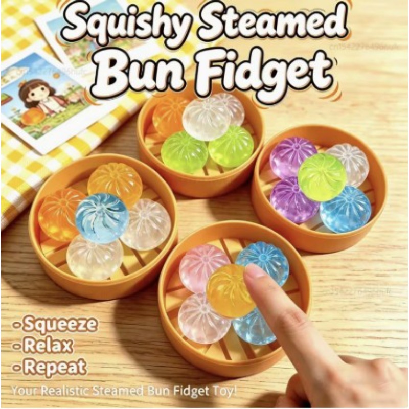 Kids Toys Latest - Новая мини-игрушка-антистресс «Кристаллический бун»: прозрачная, мягкая,