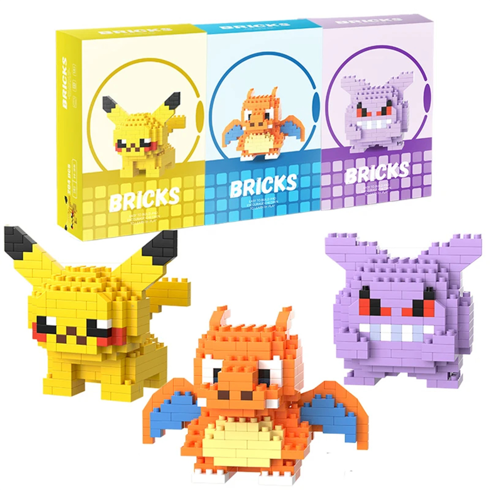 Kids Toys Movie - Мини-конструктор Покемон: Пикачу, Драгонайт, Генгар. Набор