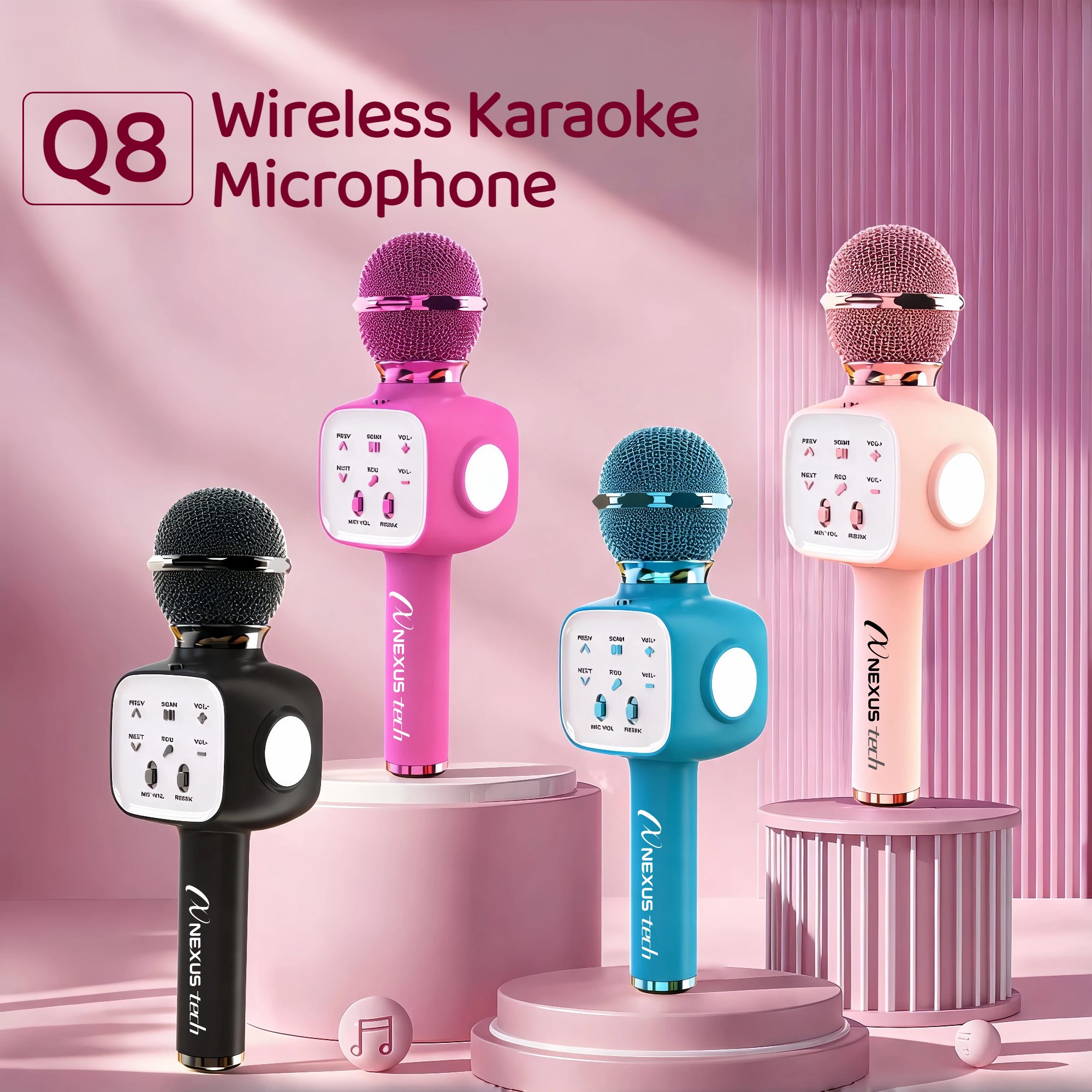Kids Microphone Karaoke - Беспроводной Bluetooth 5.2 караоке-микрофон 5 в