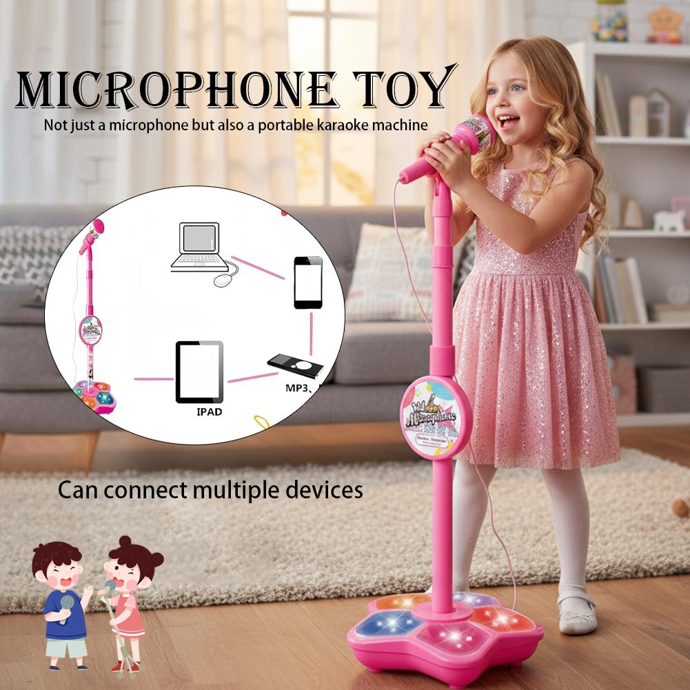 Kids Microphone Karaoke - Детский микрофон с подставкой, караоке-песня, музыкальный
