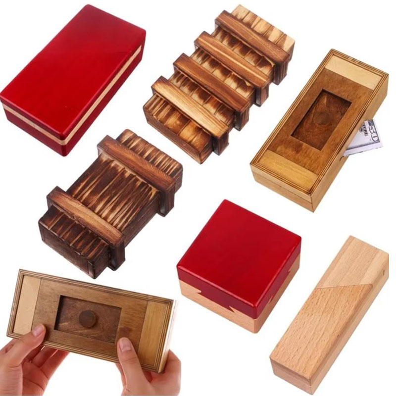 Wooden Puzzle Kids - Деревянная головоломка-коробка с секретным скрытым отделением,